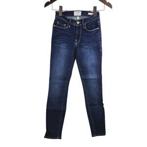 Frame‎ Denim Jeans Le Skinny de Jeanne Women's Size 24 Dark Wash Ankle Slit